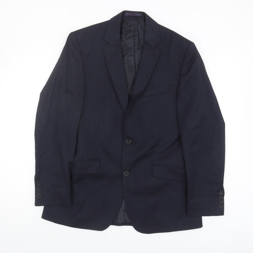Jasper Conran Men's Blue Striped Suit Jacket, Size 38, Regular Fit