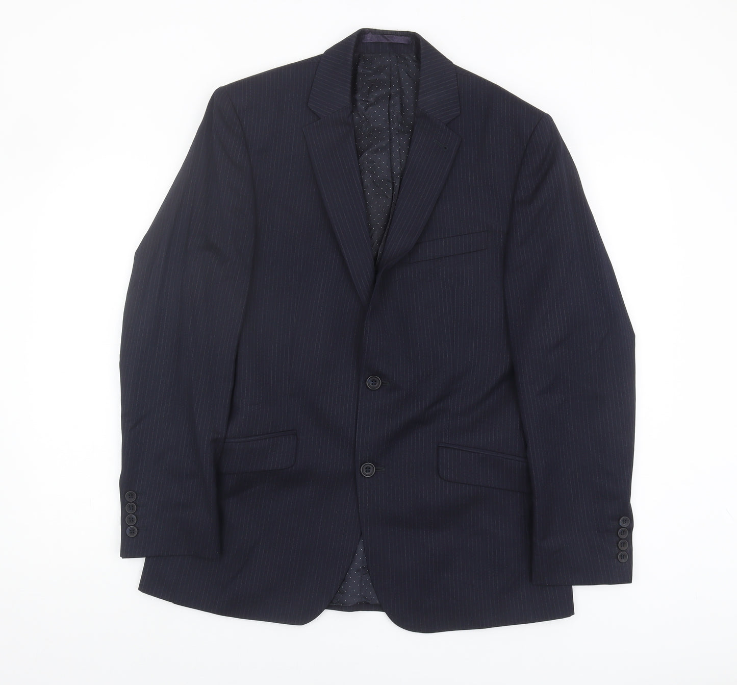 Jasper Conran Men's Blue Striped Suit Jacket, Size 38, Regular Fit