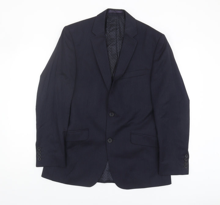 Jasper Conran Men's Blue Striped Suit Jacket, Size 38, Regular Fit