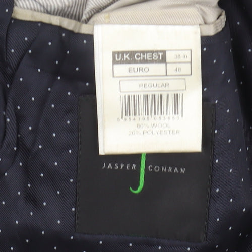 Jasper Conran Men's Blue Striped Suit Jacket, Size 38, Regular Fit