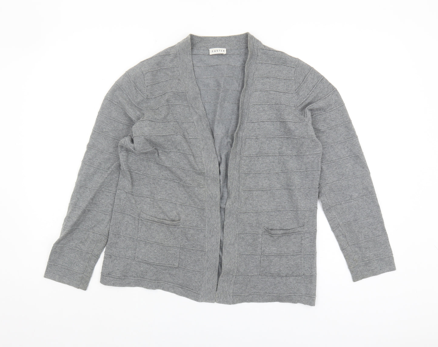Eastex Women’s Grey Long Sleeve Open Front Cardigan Size 12