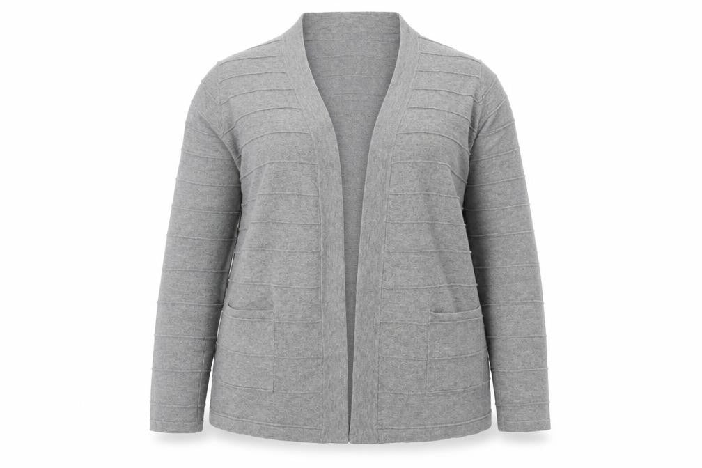 Eastex Women’s Grey Long Sleeve Open Front Cardigan Size 12