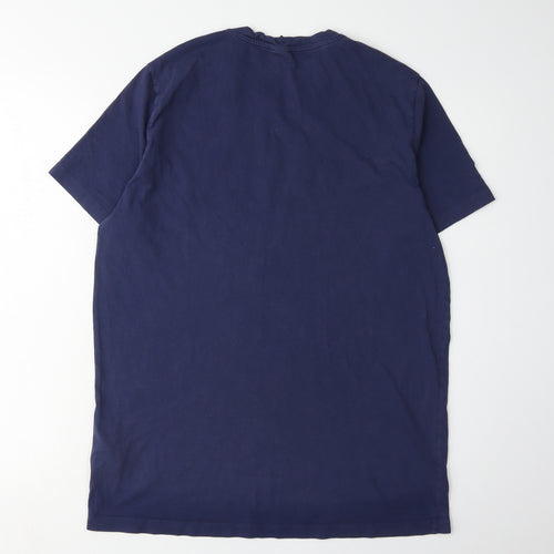Boss Men's Blue Logo T-Shirt, Medium, Crew Neck