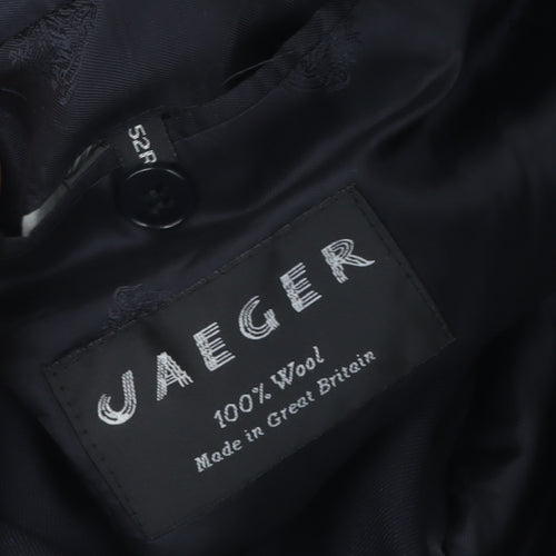 Jaeger Men's Blue Wool Blazer, Size 52R, Formal Double-Breasted