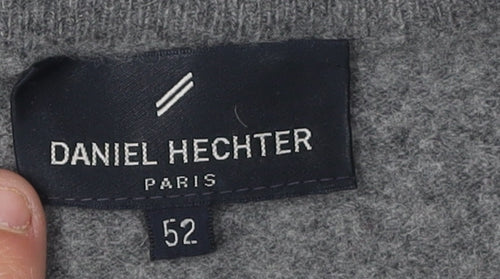 Daniel Hechter Men's Grey Wool V-Neck Pullover, Size L