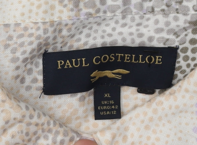 Paul Costelloe Men's XL Multicoloured Linen Shirt