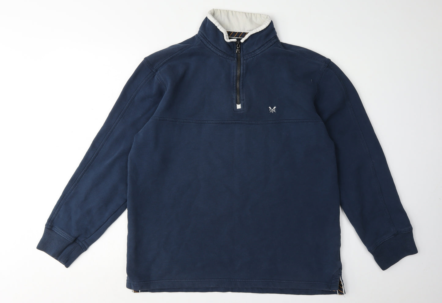 Crew Clothing Co. Men's Blue 1/4 Zip Sweatshirt, M