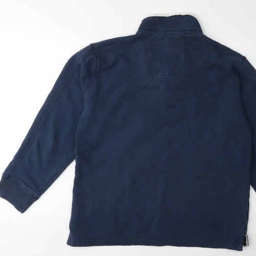 Crew Clothing Co. Men's Blue 1/4 Zip Sweatshirt, M