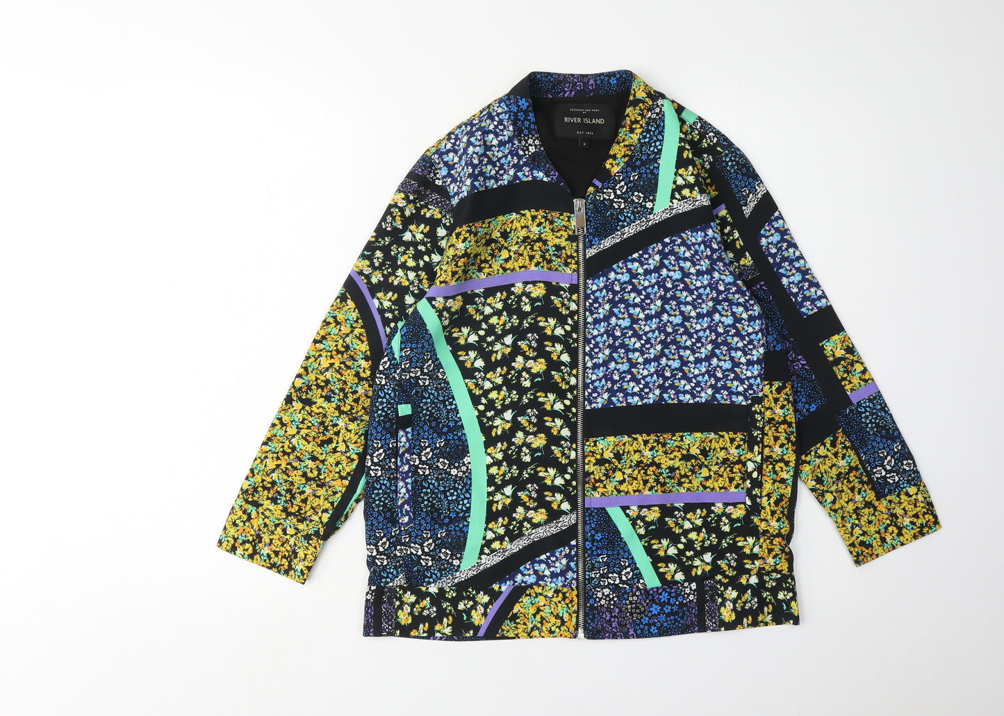 River Island Women's Multicolour Bomber Jacket Size 8
