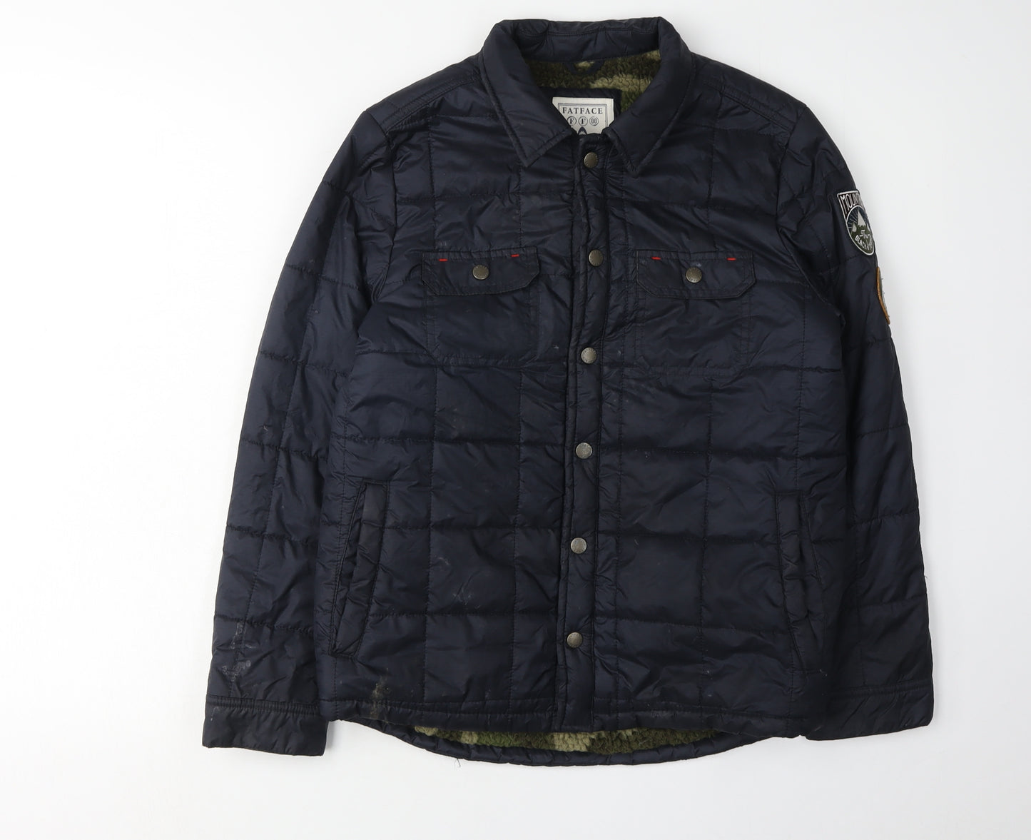 FatFace Boys Blue Puffer Jacket 10-11 Years Lined Lightweight