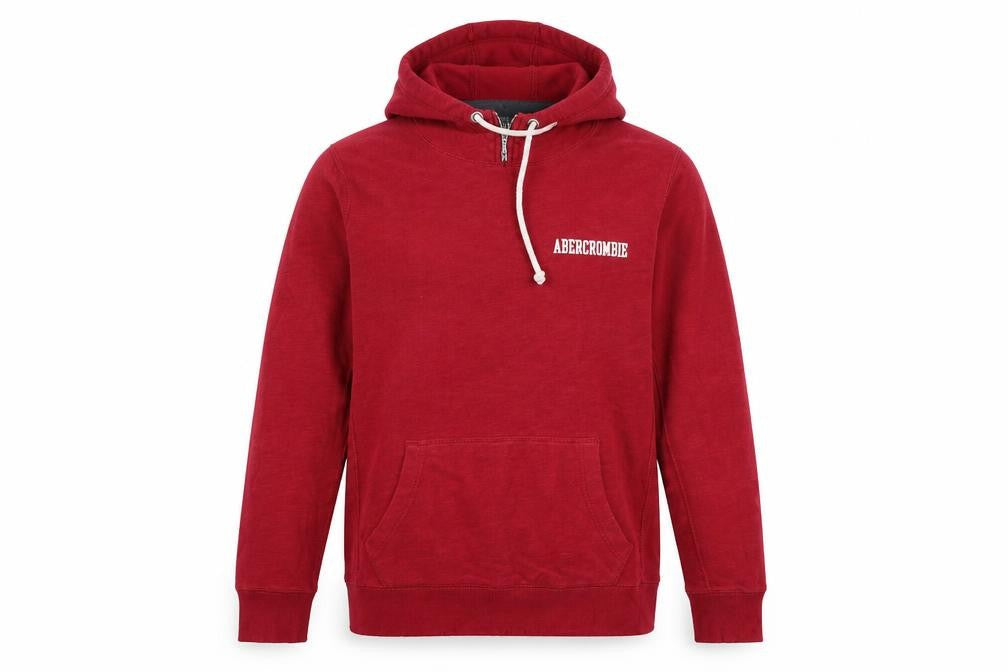 Front view of Abercrombie & Fitch Men's Red Hoodie, size S