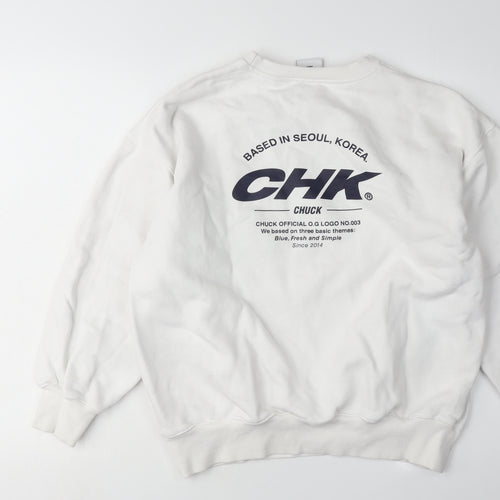 Chuck White Unisex Sweatshirt, Size S, Cotton, New
