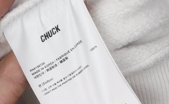 Chuck White Unisex Sweatshirt, Size S, Cotton, New