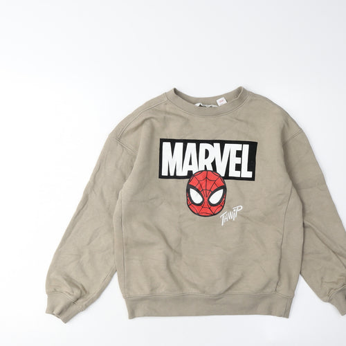 H&M Boys Beige Marvel Sweatshirt 9-10 Years