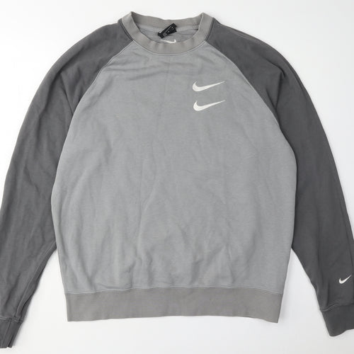 Nike Men's Grey Logo Sweatshirt M