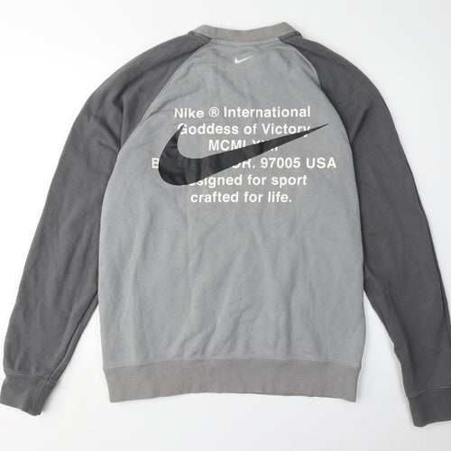Nike Men's Grey Logo Sweatshirt M