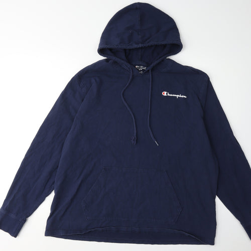 Champion Men's Blue XL Pullover Hoodie, Logo Accent
