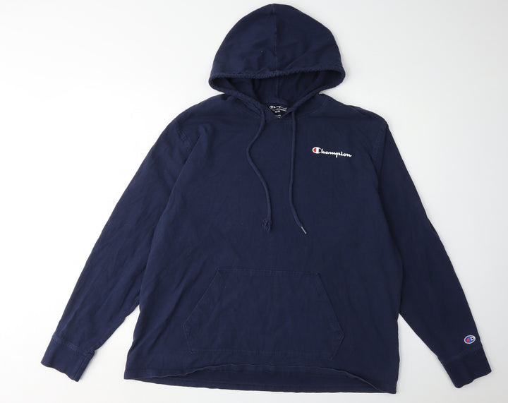 Champion Men's Blue XL Pullover Hoodie, Logo Accent