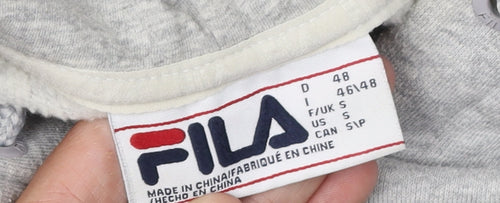FILA Men's Grey Hoodie S Pullover Logo Style