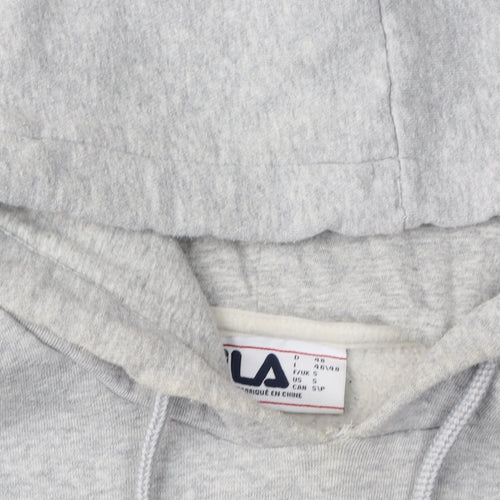 FILA Men's Grey Hoodie S Pullover Logo Style