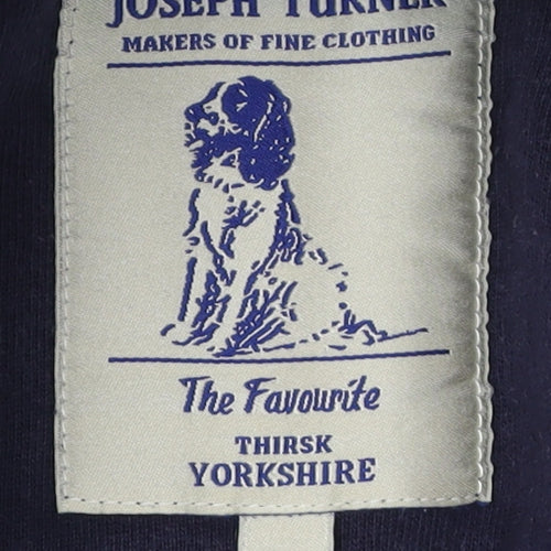 Joseph Turner Blue Henley Sweatshirt Men Large