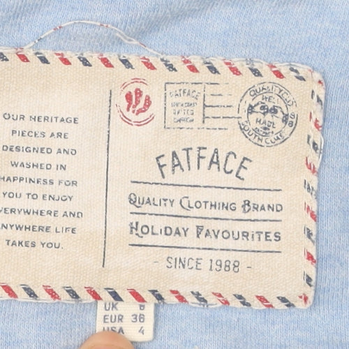 FatFace Women's Blue Full Zip Hoodie Size 8