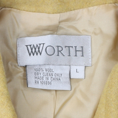 Worth Women's Yellow Wool Pea Coat Size L, Short Length