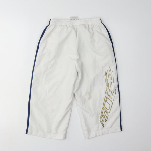 Adidas Boys White Jogger Trousers M with Side Stripe