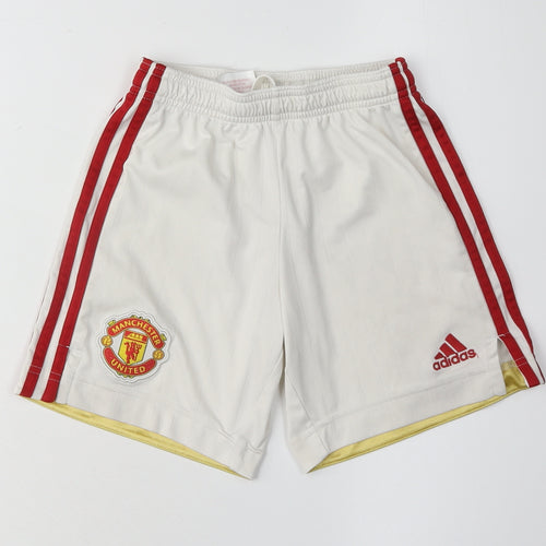 Adidas Boys White Athletic Shorts 9-10 Years Football