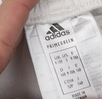 Adidas Boys White Athletic Shorts 9-10 Years Football