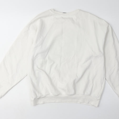 Puma Women's White Logo Sweatshirt L Pullover Crew