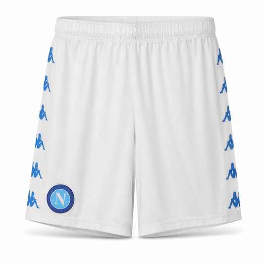 Front view of Kappa boys’ white athletic football shorts, 12-13 years