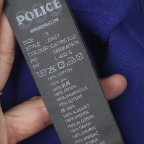 883 Police Men's Blue Cotton T-Shirt Size S Regular Fit
