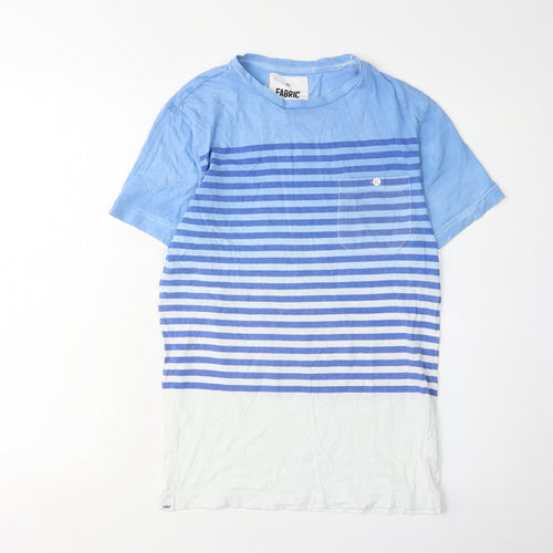 Fabric Men's Blue Striped XS Crew Neck T-Shirt