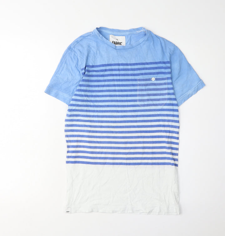 Fabric Men's Blue Striped XS Crew Neck T-Shirt