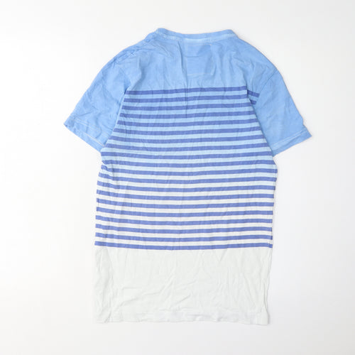 Fabric Men's Blue Striped XS Crew Neck T-Shirt