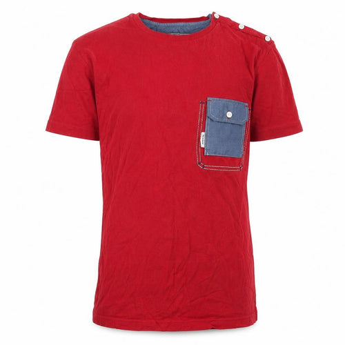 Voi Jeans Men's Red Crew Neck Pocket T-Shirt Size S