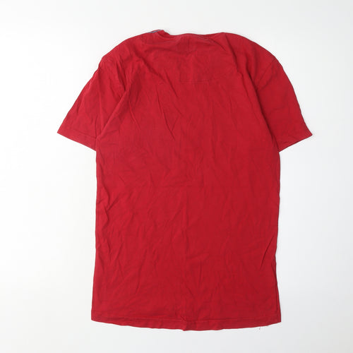 Voi Jeans Men's Red Crew Neck Pocket T-Shirt Size S