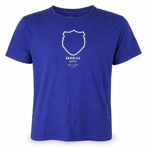 Police Men's Blue S T-Shirt, Short Sleeve, Logo Accent