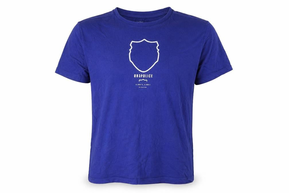 Police Men's Blue S T-Shirt, Short Sleeve, Logo Accent
