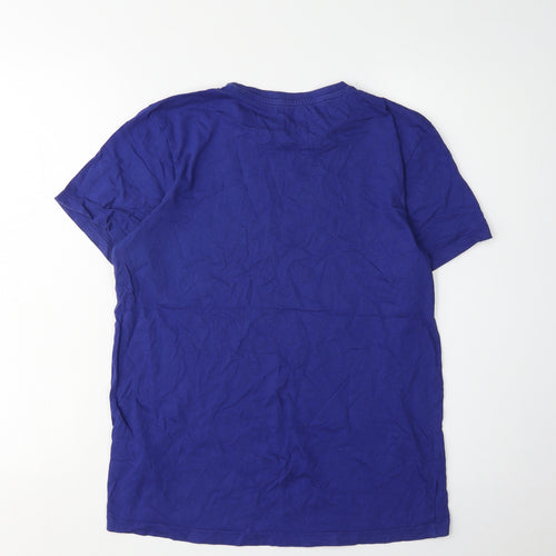 Police Men's Blue S T-Shirt, Short Sleeve, Logo Accent