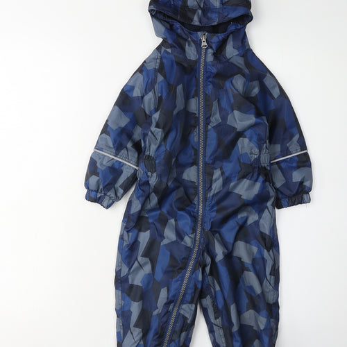 Regatta Unisex Blue Snowsuit, 12-18 Months, Hooded, Geometric