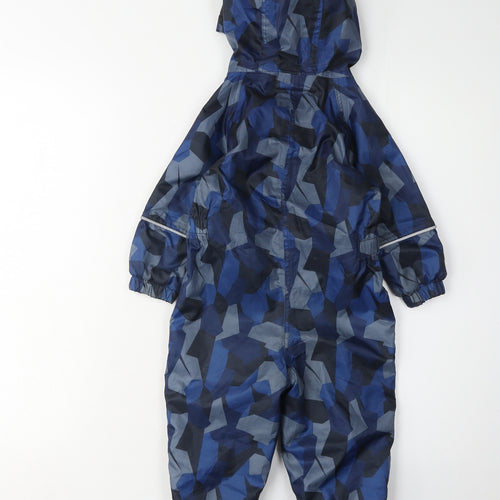 Regatta Unisex Blue Snowsuit, 12-18 Months, Hooded, Geometric