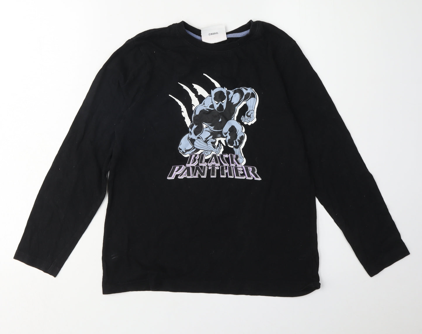 Marvel Boys Black Panther T-Shirt, Black, 10-11 Years, Pullover