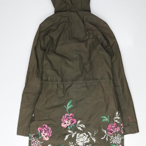 Joules Women’s Green Floral Parka Jacket Size 2XS