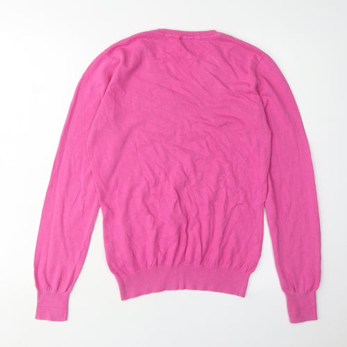 Kangol Women's Pink V-Neck Jumper Size 12
