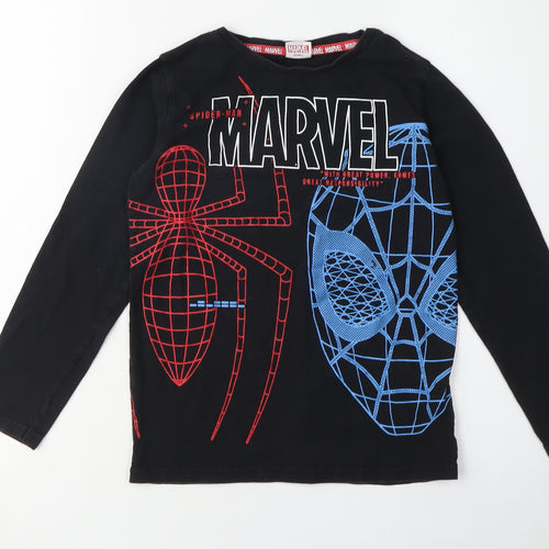 Marvel Spider-Man Black Long Sleeve Top - Boys 9-10 Years