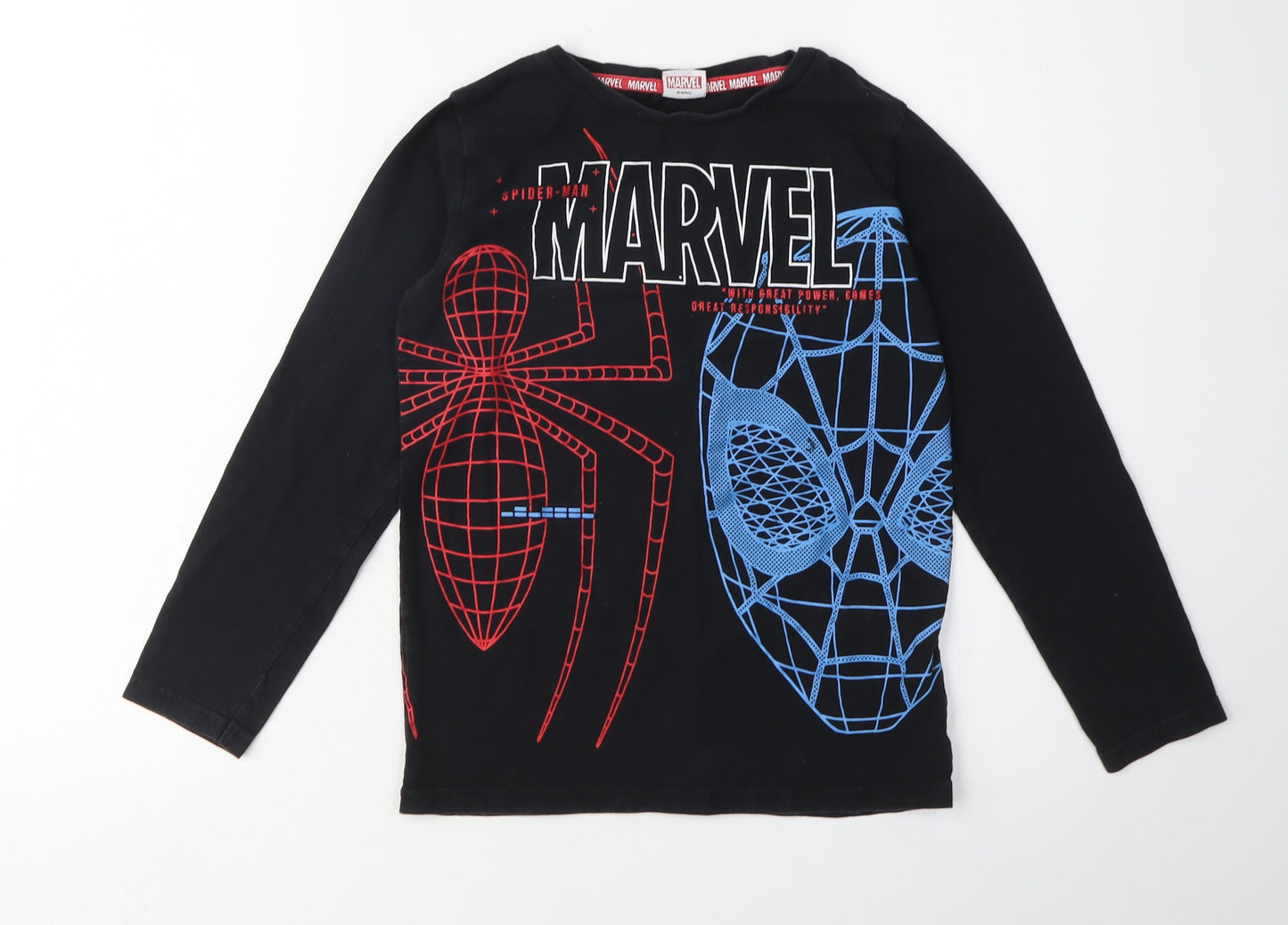 Marvel Spider-Man Black Long Sleeve Top - Boys 9-10 Years