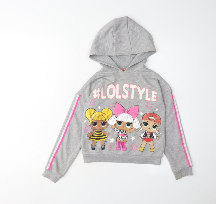 LOL Surprise Girls Grey Hoodie 7-8 Years Pullover with Graphic