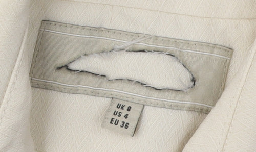 Karen Millen Women's Ivory Wool Coat Long Overcoat Size 8 - Elegant & Warm